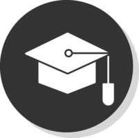 Graduate Hat Glyph Grey Circle Icon vector