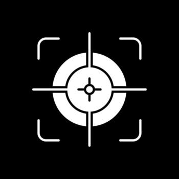 Aim Glyph Inverted Icon vector