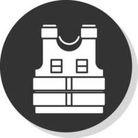 Police Vest Glyph Grey Circle Icon vector