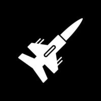 Fighter Glyph Inverted Icon vector