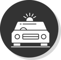 Car Siren Glyph Grey Circle Icon vector