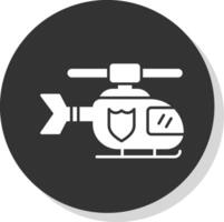 Police Helicopter Glyph Grey Circle Icon vector