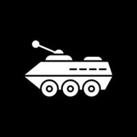 Armored Vehicle Glyph Inverted Icon vector