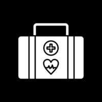 First Aid Kit Glyph Inverted Icon vector