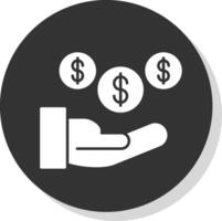 Donations Glyph Grey Circle Icon vector