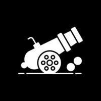 Cannon Glyph Inverted Icon vector