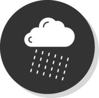 Rainy Glyph Grey Circle Icon vector