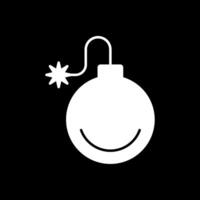 icono de bomba glifo invertido vector