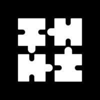 Puzzle Glyph Inverted Icon vector