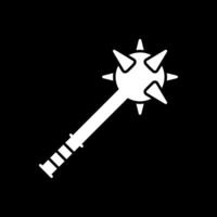 Mace Glyph Inverted Icon vector