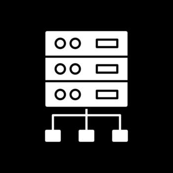 estructurado datos glifo invertido icono vector