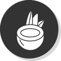 Coconut Glyph Grey Circle Icon vector