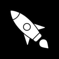 Rocket Glyph Inverted Icon vector