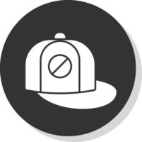 Baseball Cap Glyph Grey Circle Icon vector