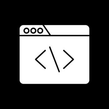 Develope Glyph Inverted Icon vector