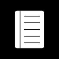 Notebook Glyph Inverted Icon vector