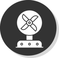 Fan Glyph Grey Circle Icon vector