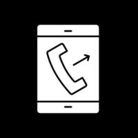 Call Glyph Inverted Icon vector