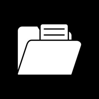 File Glyph Inverted Icon vector