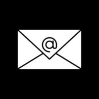 At Sign Glyph Inverted Icon vector