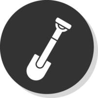 Shovel Glyph Grey Circle Icon vector