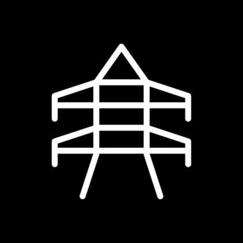 torre glifo invertido icono vector