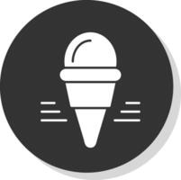 Ice Cream Glyph Grey Circle Icon vector