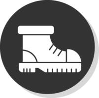 Boot Glyph Grey Circle Icon vector