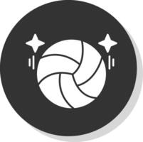 vóleibol glifo gris circulo icono vector