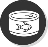 Tuna Glyph Grey Circle Icon vector