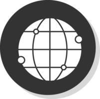 World Glyph Grey Circle Icon vector