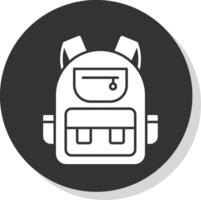 Backpack Glyph Grey Circle Icon vector