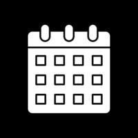 Calendar Glyph Inverted Icon vector