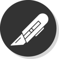 Utility Knife Glyph Grey Circle Icon vector