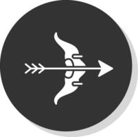 Bow And Arrow Glyph Grey Circle Icon vector