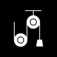 Pulley Machine Glyph Inverted Icon vector