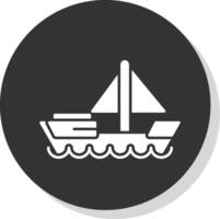 Dinghy Glyph Grey Circle Icon vector