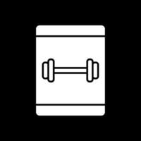 Online Workout Glyph Inverted Icon vector