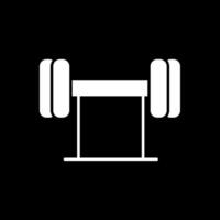 Barbell Glyph Inverted Icon vector