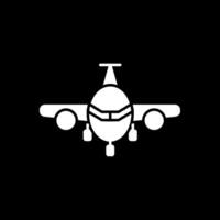 Airplane Glyph Inverted Icon vector