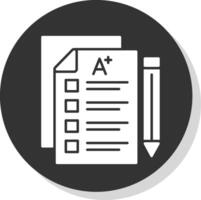 Exam Glyph Grey Circle Icon vector