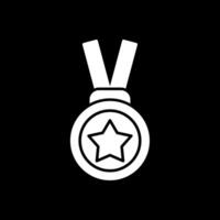 Gold Medal Glyph Inverted Icon vector