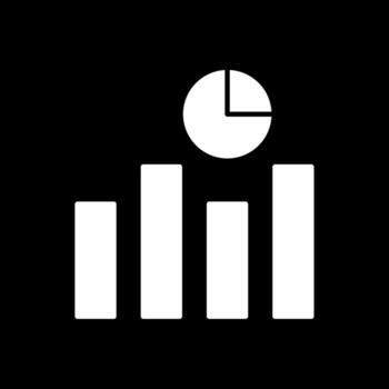 Analytics Glyph Inverted Icon vector