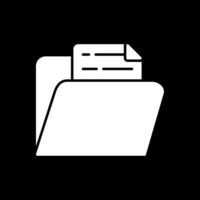 Document Glyph Inverted Icon vector