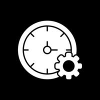 Time Management Glyph Inverted Icon vector