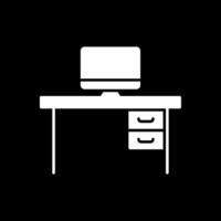 Desk Glyph Inverted Icon vector