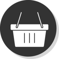 Basket Glyph Grey Circle Icon vector