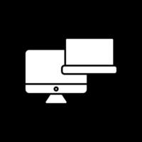 Computer Glyph Inverted Icon vector