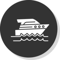 velocidad barco glifo gris circulo icono vector