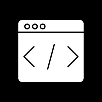 Development Glyph Inverted Icon vector